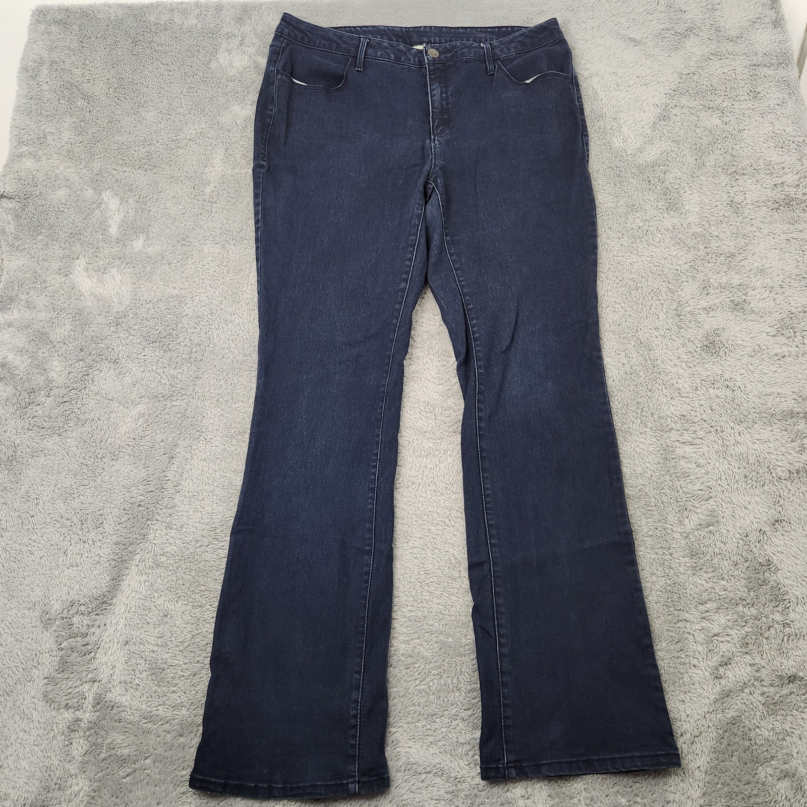 Faded Glory Jeans Womens 16a Dark Indigo Blue Bootcut Stretch Fgl35870dd Denim
